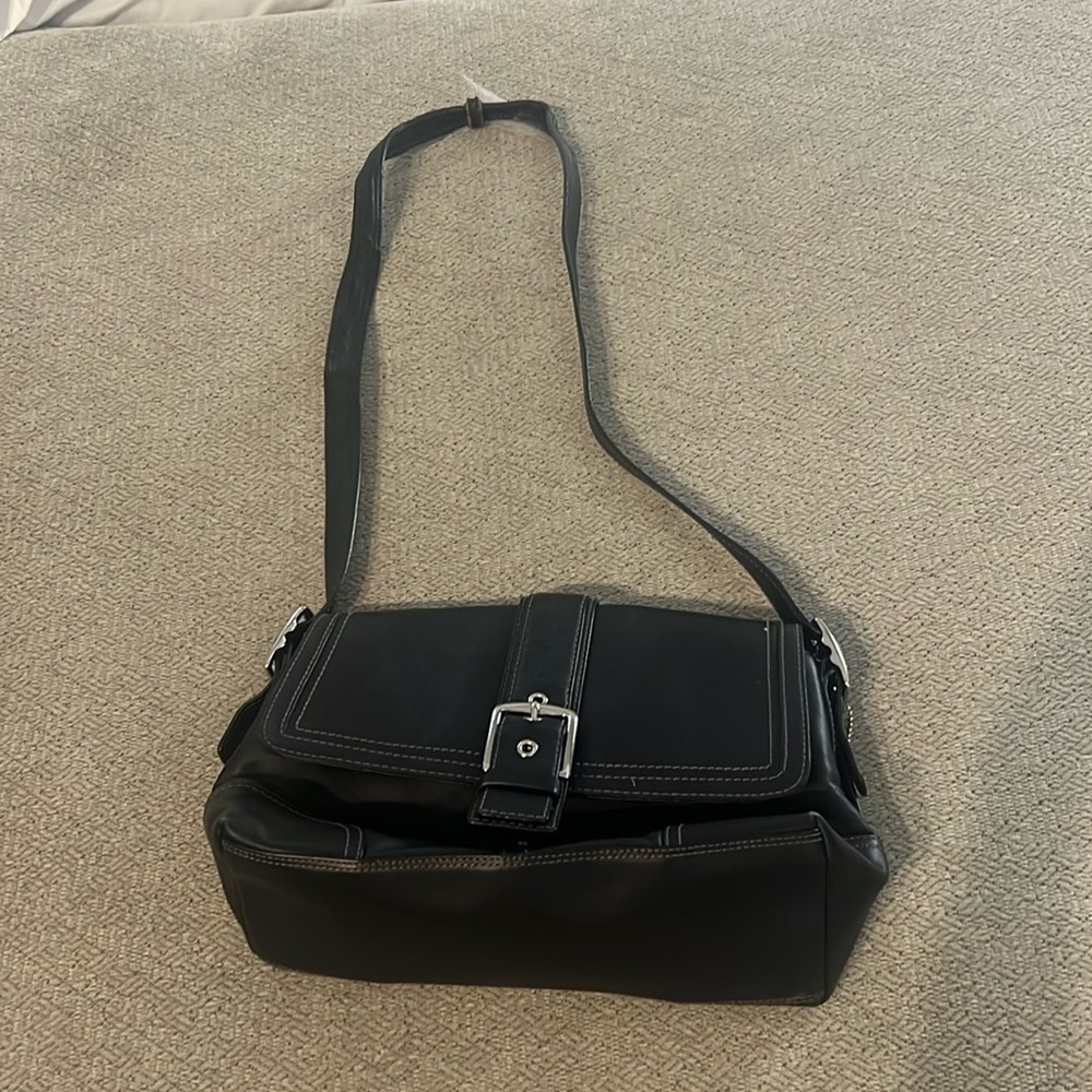 Coach Hampton Buckle‎ Flap Crossbody Bag F11196 in Black Y2K